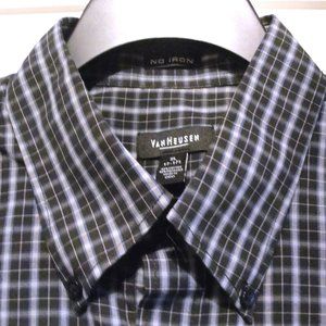 Van Heusen SS XL No Iron Black Blue White